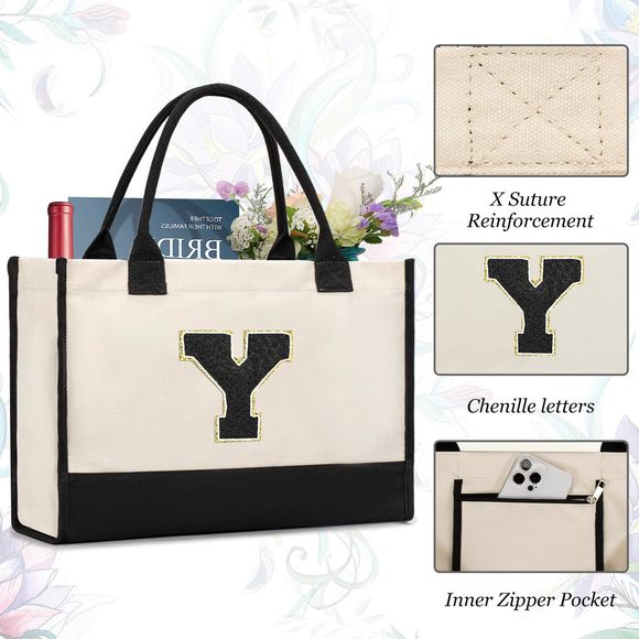 Personalized Initial Tote Bag - Birthday & Christmas Gifts Mom, :| - Picture 3 of 7